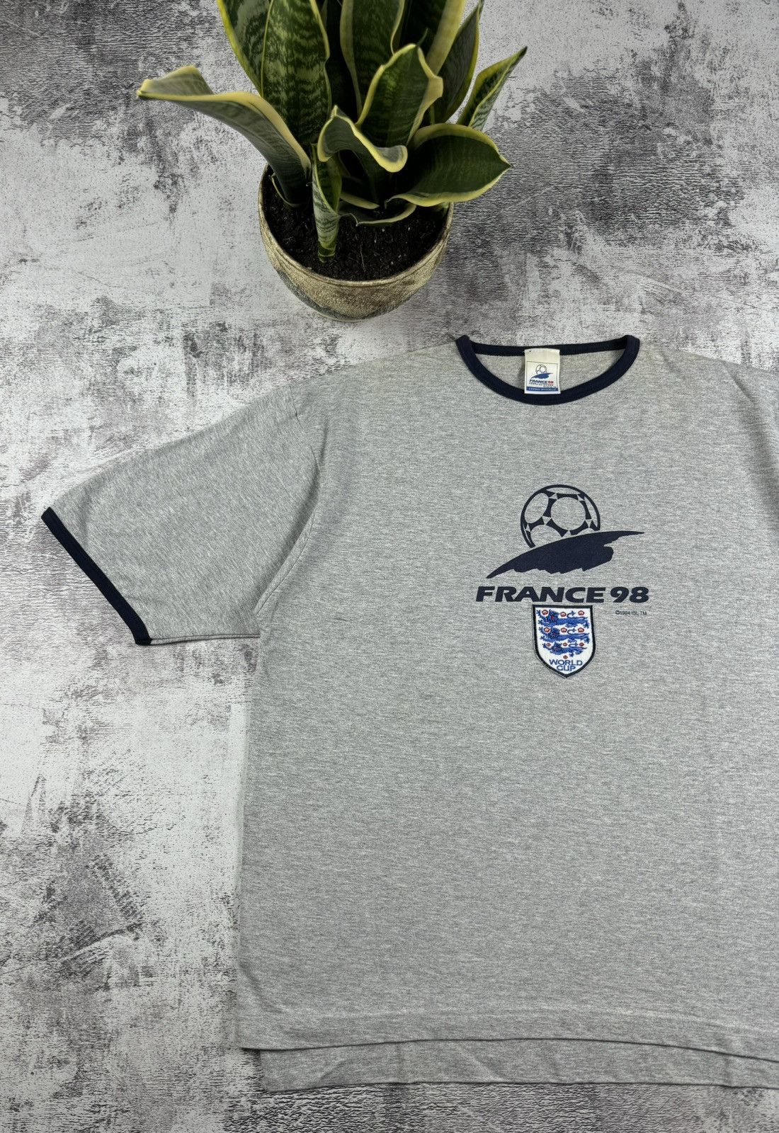 Vintage France 1994 ISL England 1998 Football Shirt Tee Jersey Size US XL / EU 56 / 4 - 2 Thumbnail