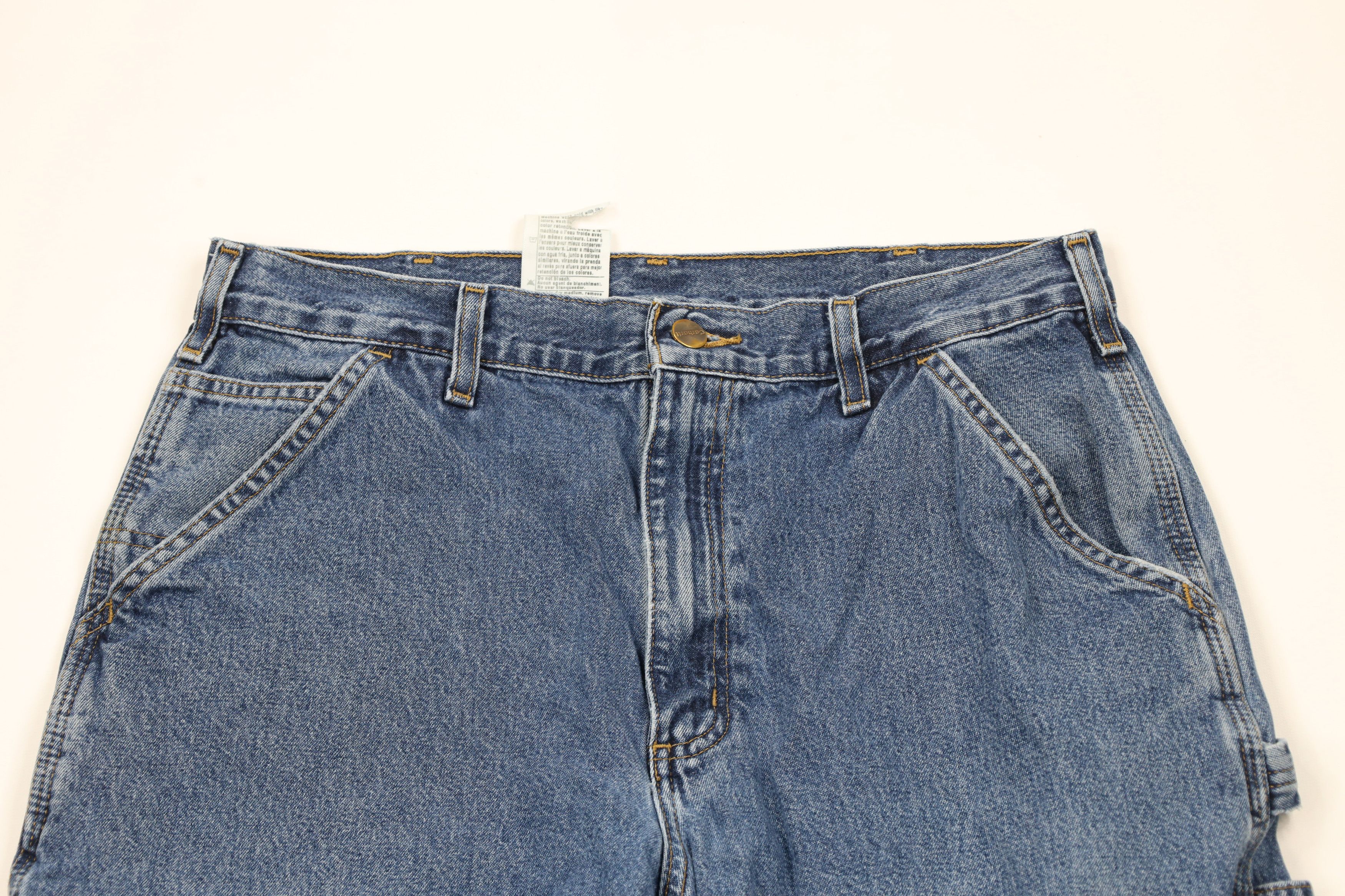 Carhartt × Vintage Vintage Carhartt Spell Wide Leg Dungaree Denim Jeans Blue Size US 32 / EU 48 - 2 Thumbnail