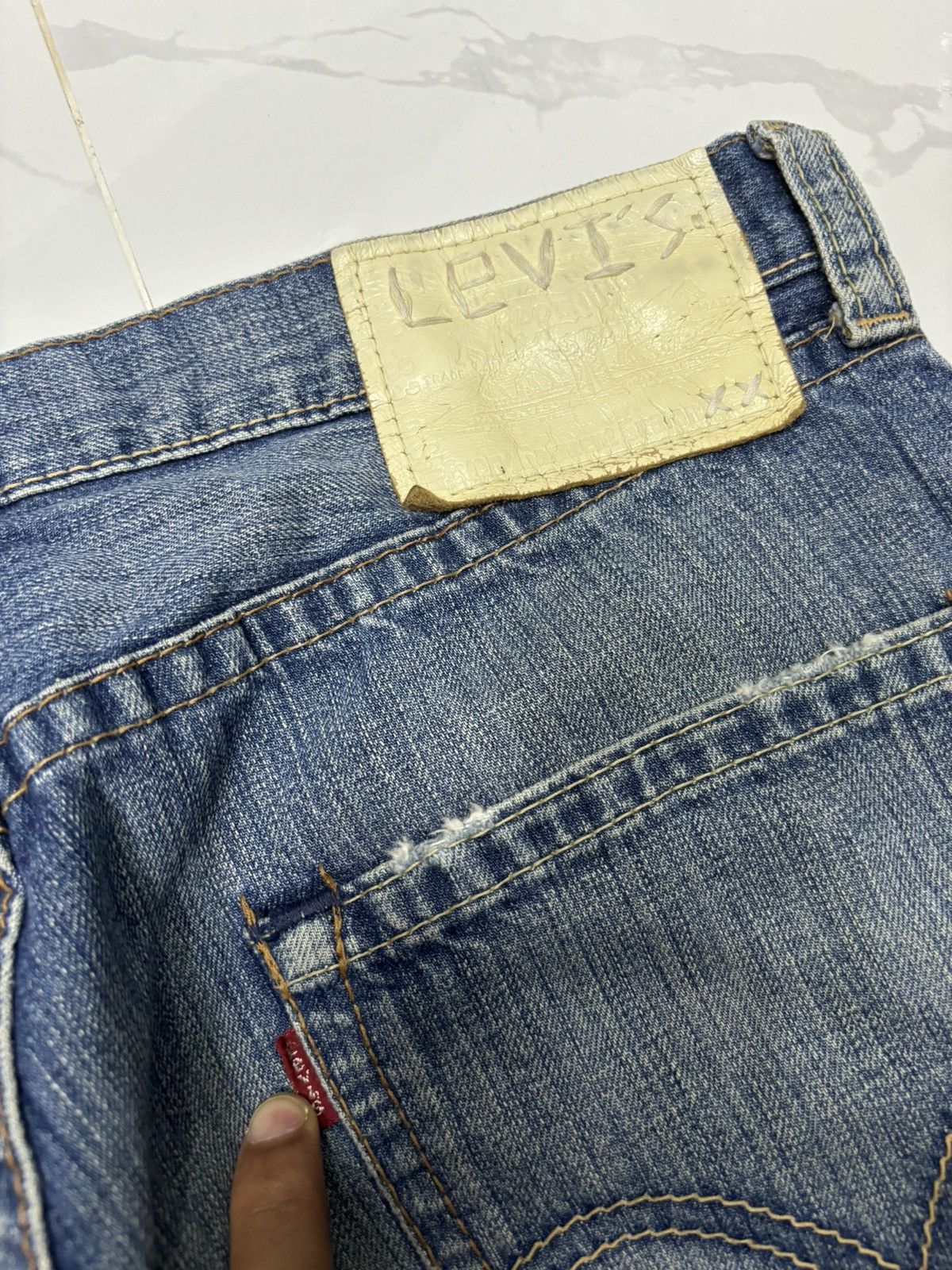 If Six Was Nine 🔥Levi’s 507 Distressed Patchwork Denim Jeans Size US 32 / EU 48 - 8 Thumbnail