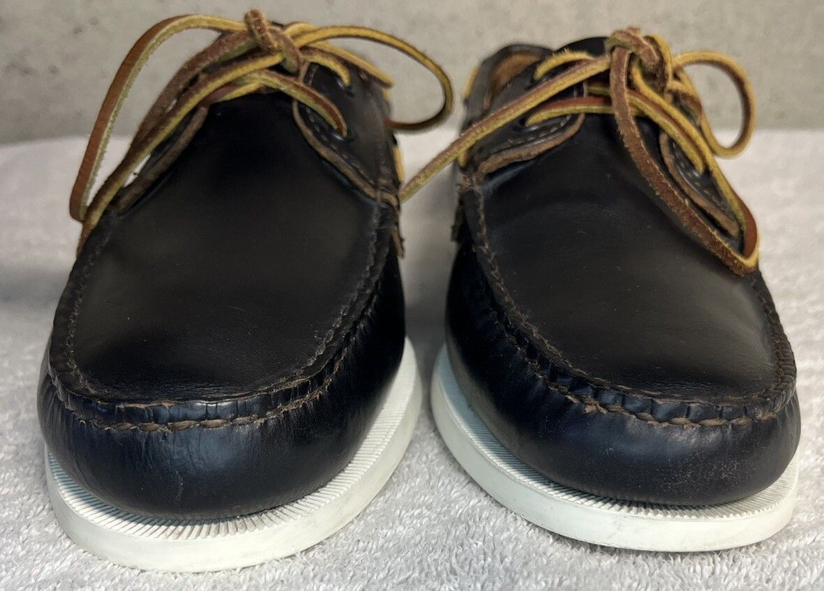 Allen Edmonds Allen Edmonds "MARITIME" Dark Navy Leather Boat Shoes 11D Size US 11 / EU 44 - 8 Thumbnail