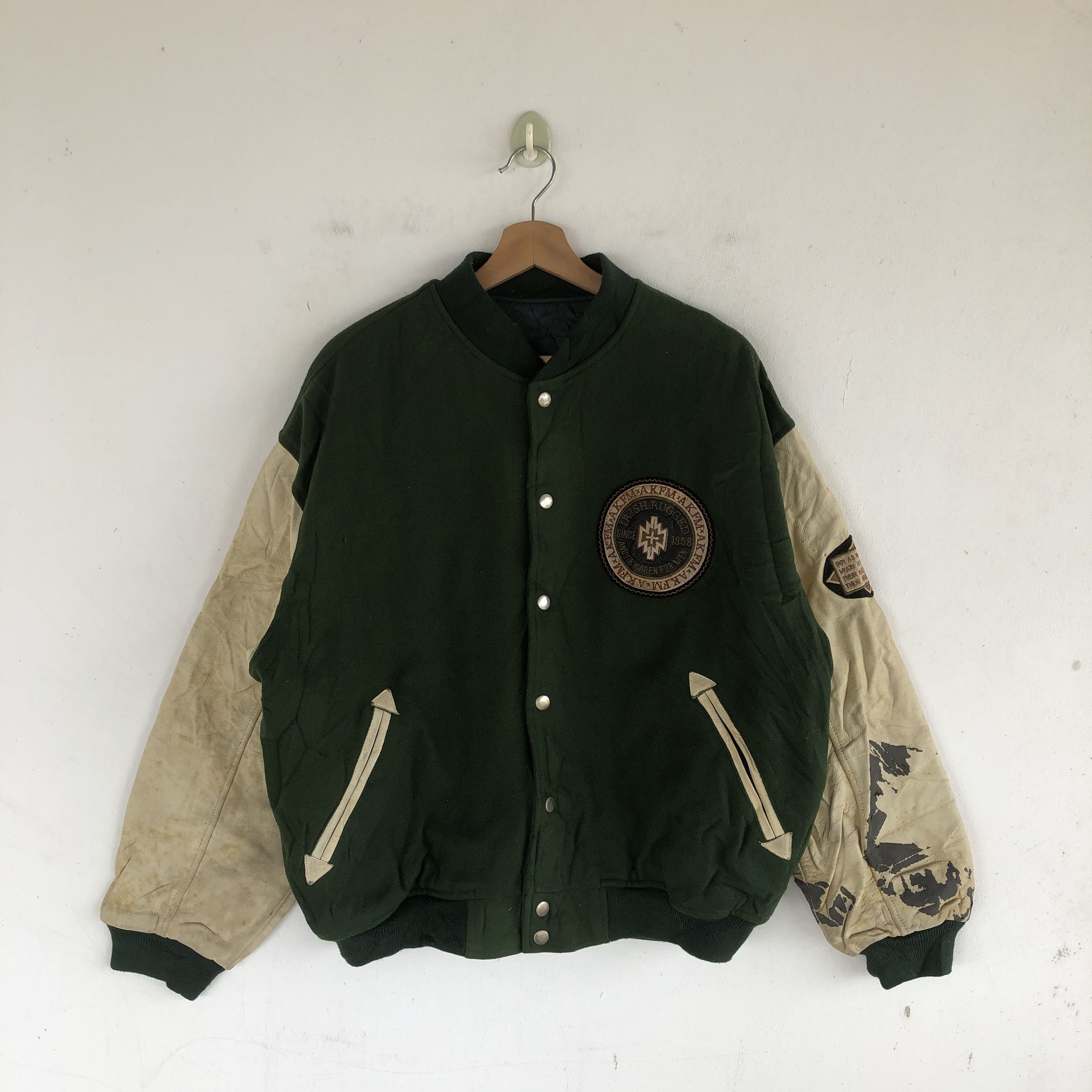Vintage Highland Varsity Jackets Letterman Leather Wool Jackets Size US L / EU 52-54 / 3 - 2 Thumbnail