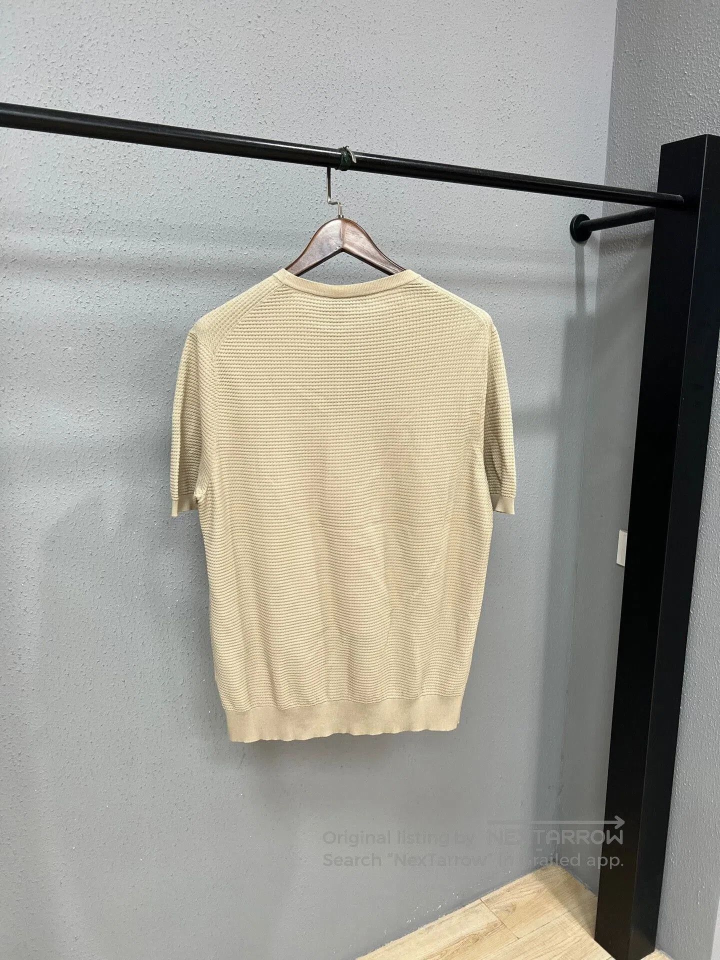 Colombo beige knitted short sleeve crew neck top. Size US L / EU 52-54 / 3 - 2 Thumbnail