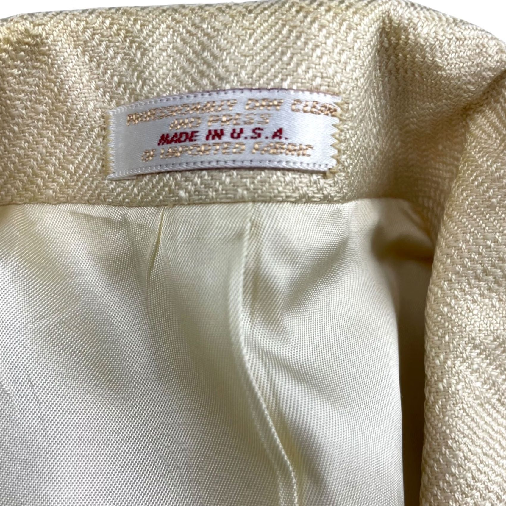 Vintage VTG Andover Reed Blazer Jacket Men’s 100% Wool 2-Button Ivory 44S USA Short Blazer Mens Size 44R - 5 Thumbnail