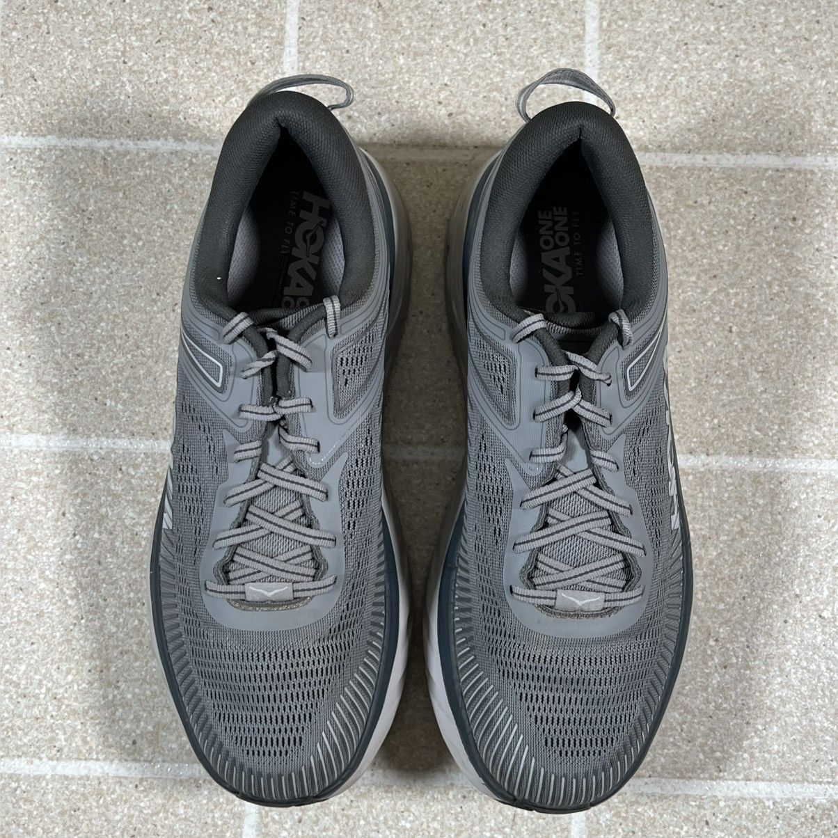 Hoka Hoka One One Sz 10.5 Bondi 7 Grey Gym Running Shoes Sneakers Size US 10.5 / EU 43-44 - 3 Thumbnail