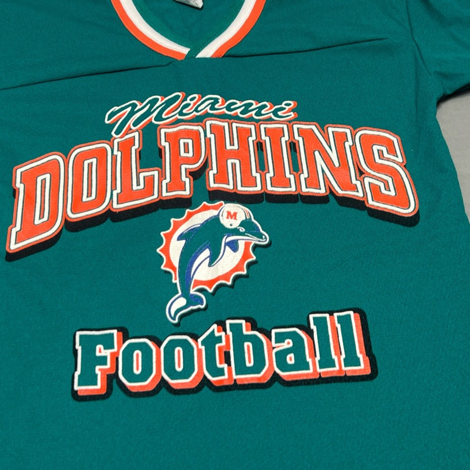 NFL Vintage Miami Dolphins Jersey Boy’s 10-12 90s MADE IN USA Size US S / EU 44-46 / 1 - 2 Thumbnail