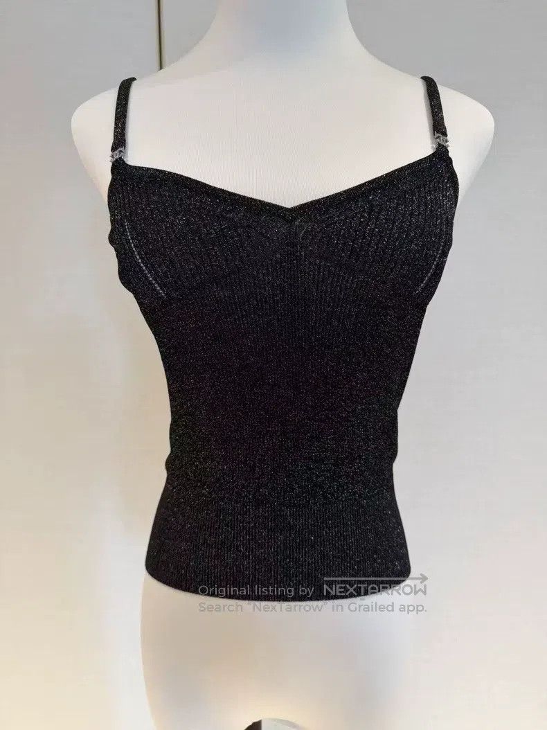 Chanel Chanel Silver-gray full diamond CC buckle suspender vest Size XS / US 0-2 / IT 36-38 - 1 Thumbnail