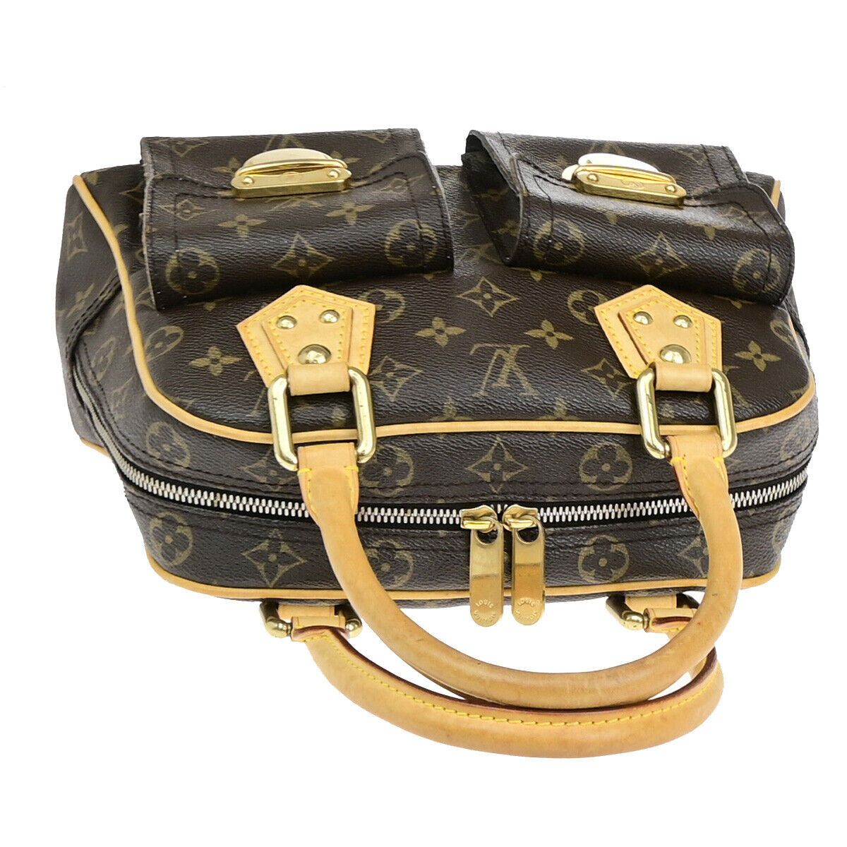 Louis Vuitton Louis Vuitton Manhattan Pm Brown Canvas Handbag Size ONE SIZE - 4 Thumbnail