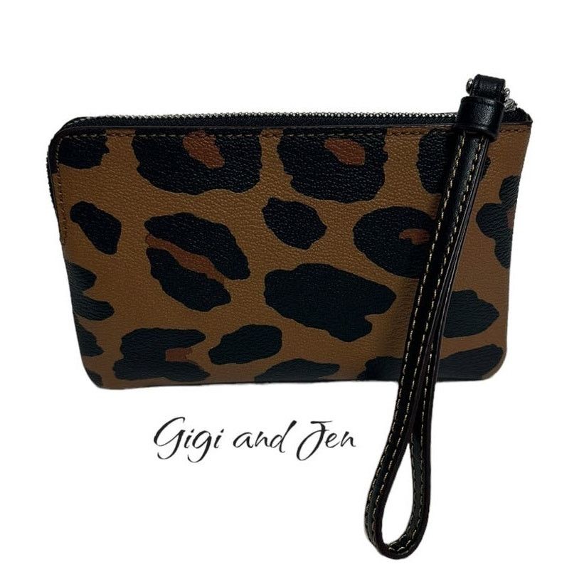 Coach Coach Corner Zip Wristlet With Leopard Print New Size ONE SIZE - 2 Thumbnail