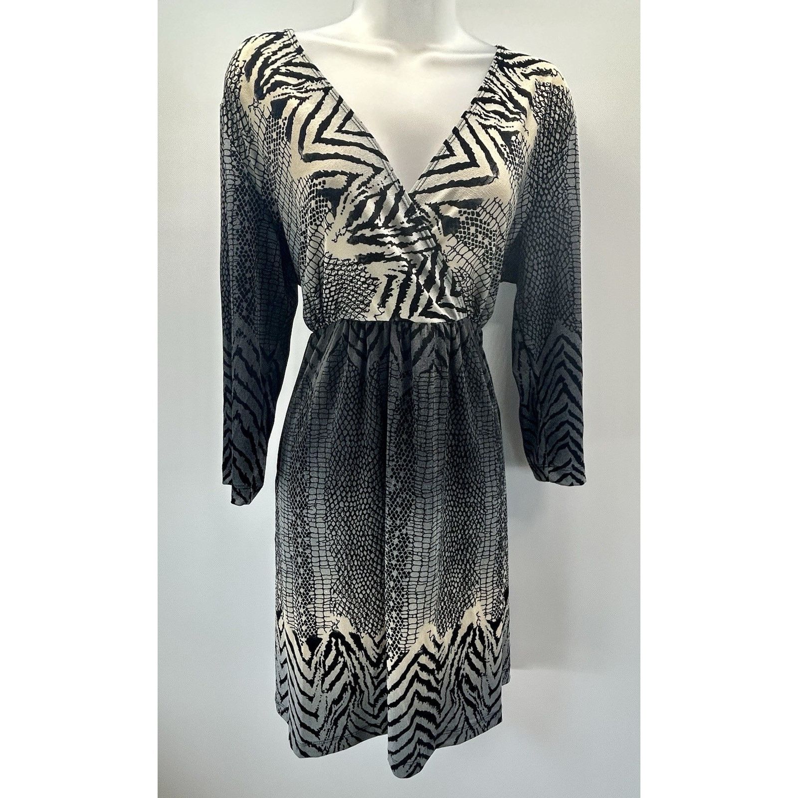 Chicos CHICO'S Slinky Knit DRESS 2 12 L Animal Print Zebra Snake Size L / US 10 / IT 46 - 1 Thumbnail