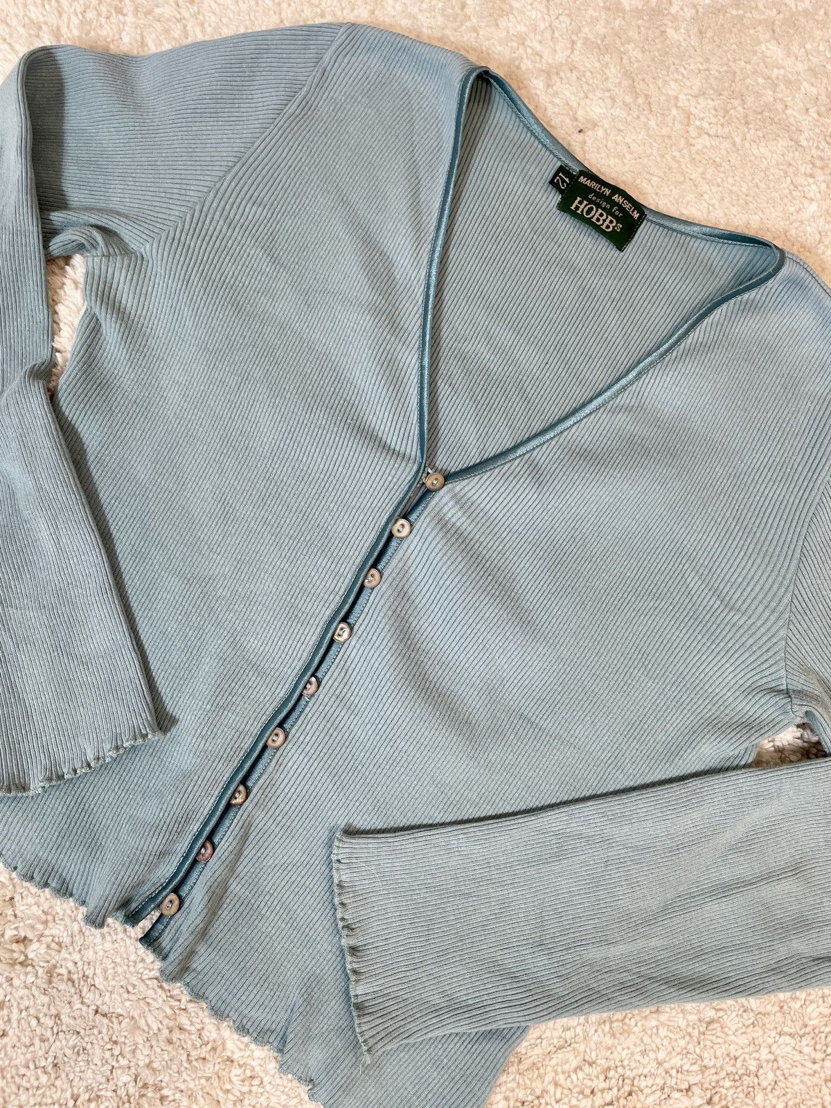 Hobbs London Hobbs basic blue blouse vintage LARGE Size L / US 10 / IT 46 - 2 Thumbnail