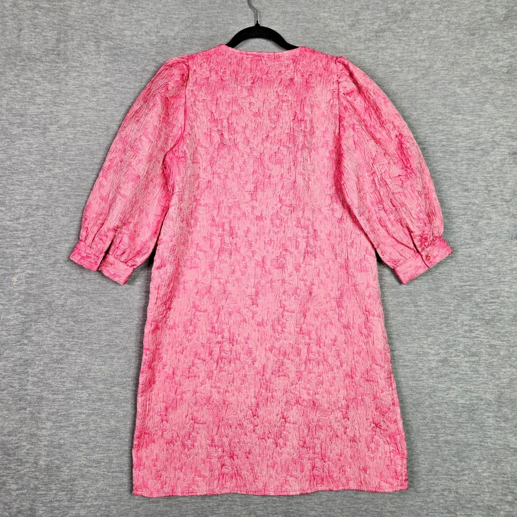 Vintage VERO MODA Milla Dress Womens S Pink Puff Sleeve Mini A-Line Summer Casual Size S / US 4 / IT 40 - 2 Thumbnail