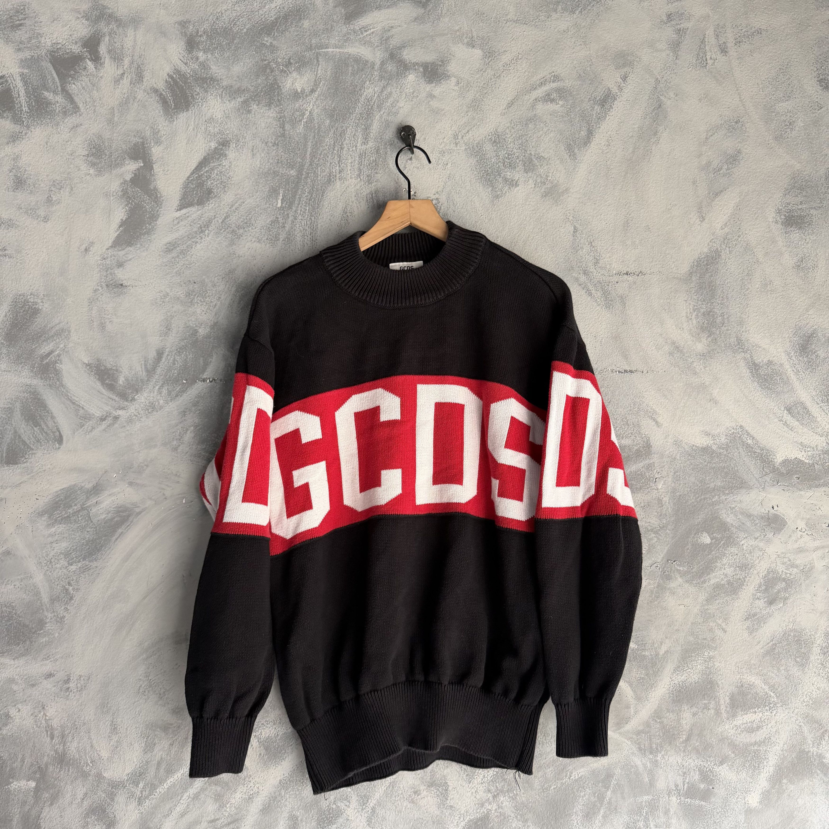 GCDS GCDS Logo Band Knit Sweater Mens Merino Wool Blend Size US M / EU 48-50 / 2 - 1 Thumbnail