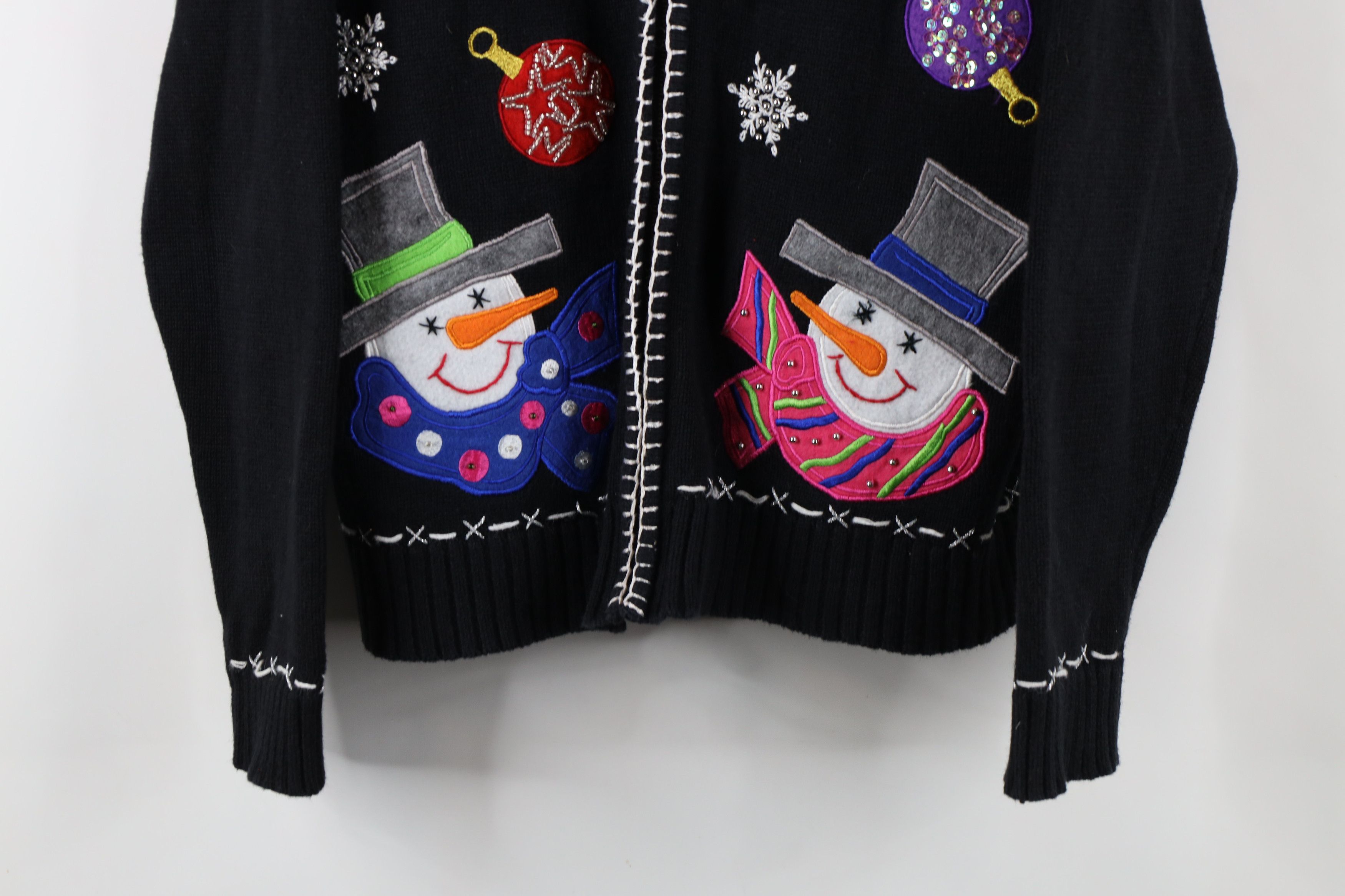 Vintage Vintage 90s Streetwear Christmas Snowman Cardigan Sweater Size L / US 10 / IT 46 - 3 Thumbnail