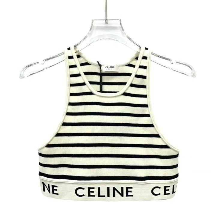 Celine Celine Colorblock Stripe Logo Cotton Sleeveless Vest Size S / US 4 / IT 40 - 1 Thumbnail
