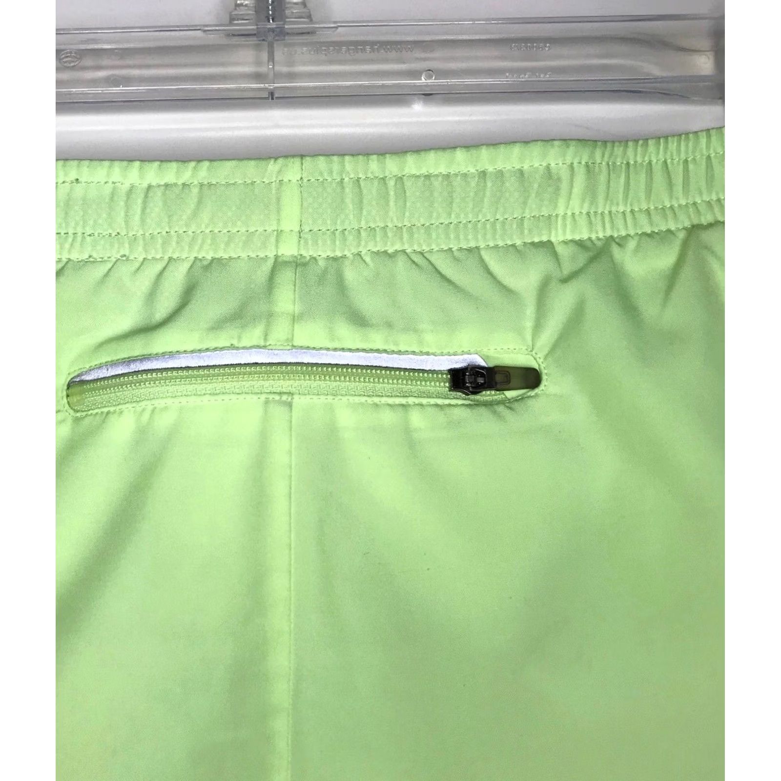 Nike Nike Dri Fit Running Shorts Womens Large Green Red Zip Pocket Activewear Size 36" / US 14 / IT 50 - 6 Thumbnail