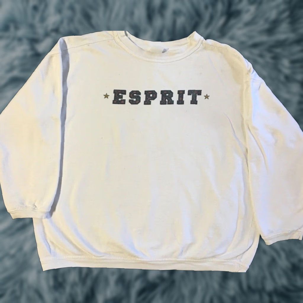 Quiksilver Vtg 90s Esprit Faded Distress Boxy Sweatshirt L Grunge Skate Surf Gotcha OP 80s Size US L / EU 52-54 / 3 - 1 Thumbnail