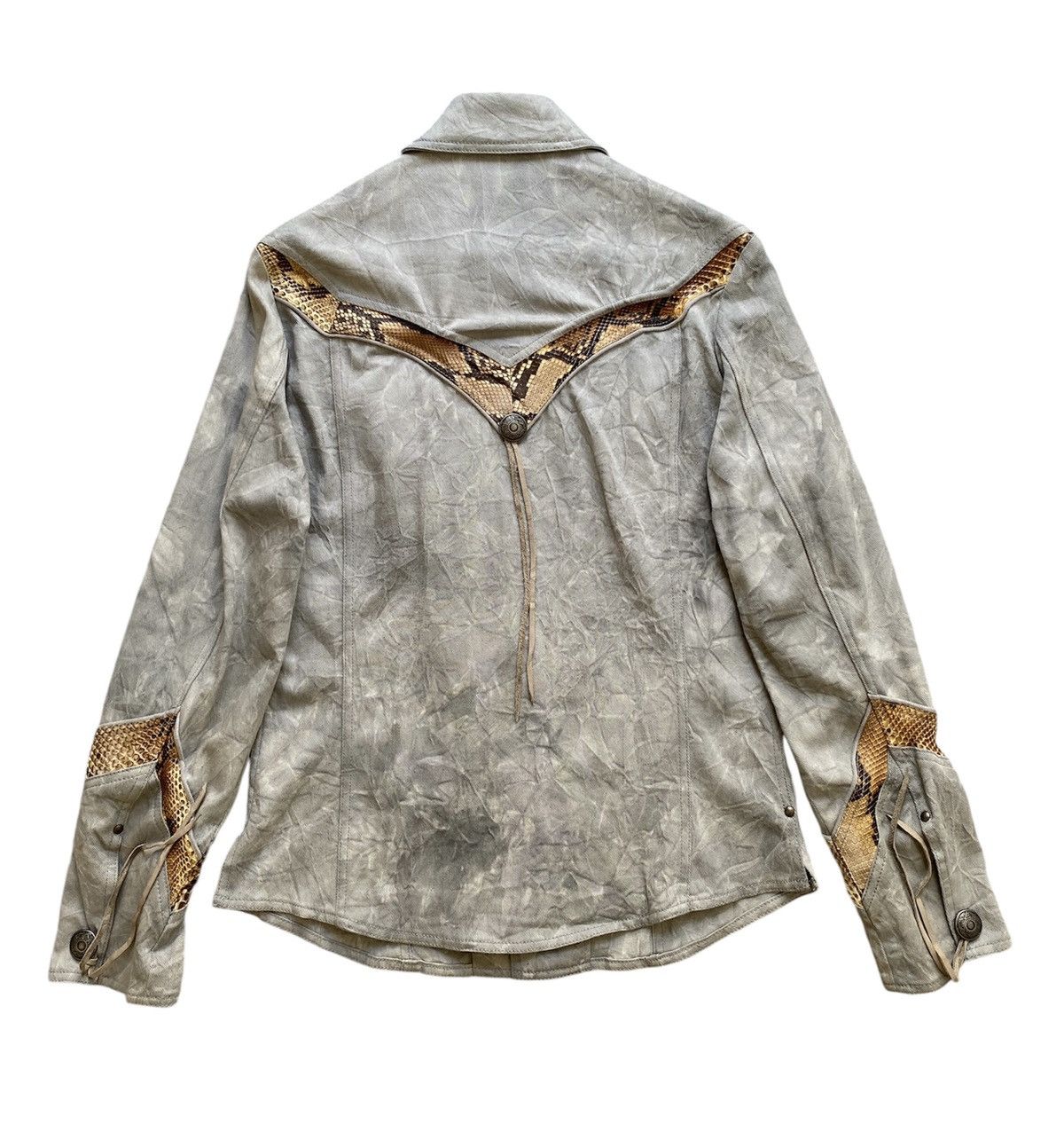5351 POUR LES HOMMES × Japanese Brand × Tornado Mart 1990s - Vintage 5351 Pour Les Hommes Snake Skin Dyed Jacket Size US M / EU 48-50 / 2 - 4 Thumbnail
