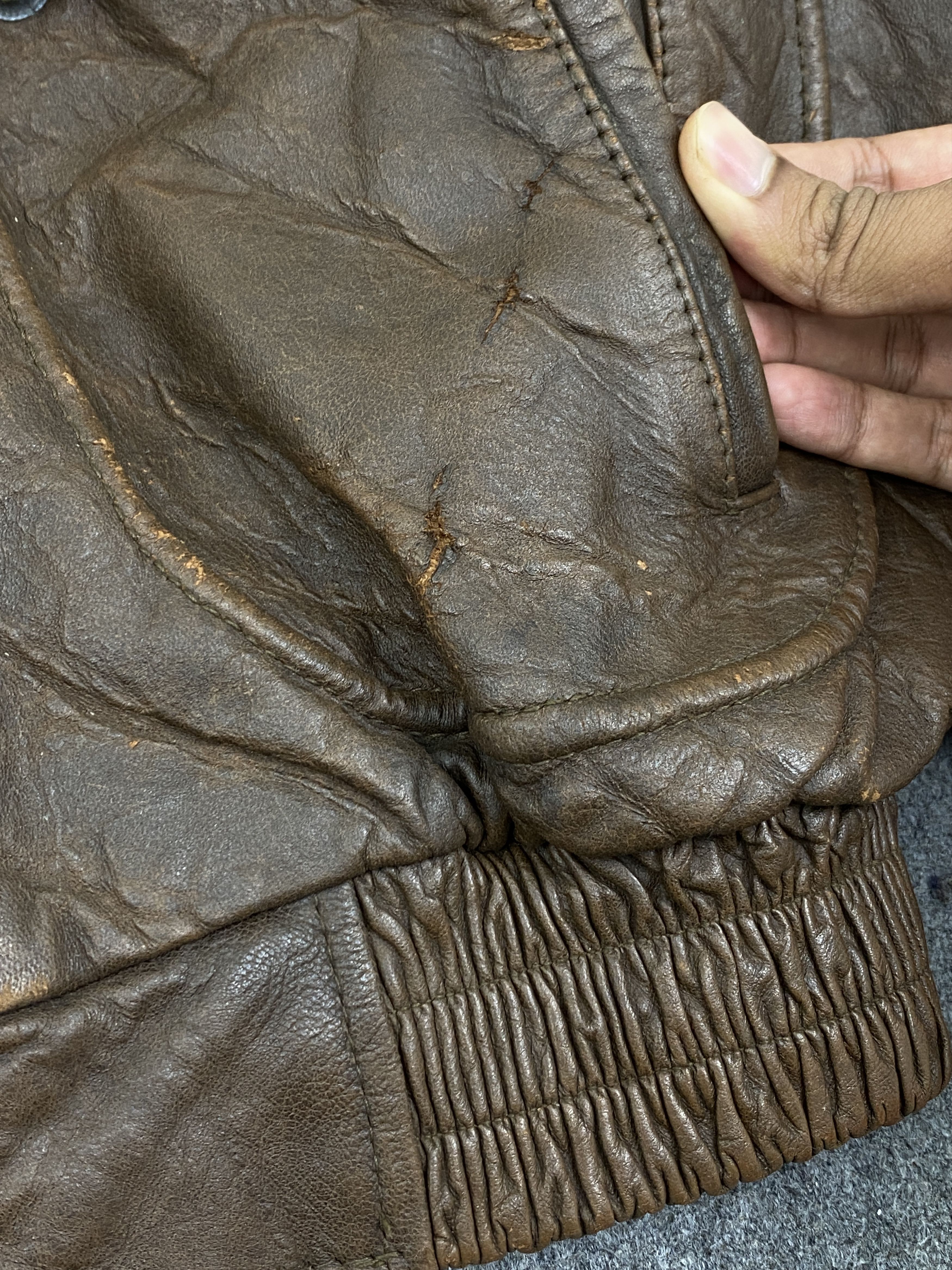 Genuine Leather Vintage Sub-Urban Japan Made Flight Leather Jacket J1996 Size US XL / EU 56 / 4 - 12 Thumbnail