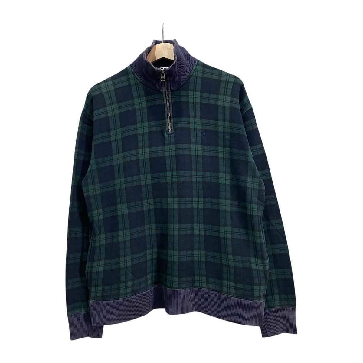 Polo Ralph Lauren VTG Polo Ralph Lauren Blackwatch Plaid Half-Zip Sweatshirt Size US M / EU 48-50 / 2 - 1 Thumbnail