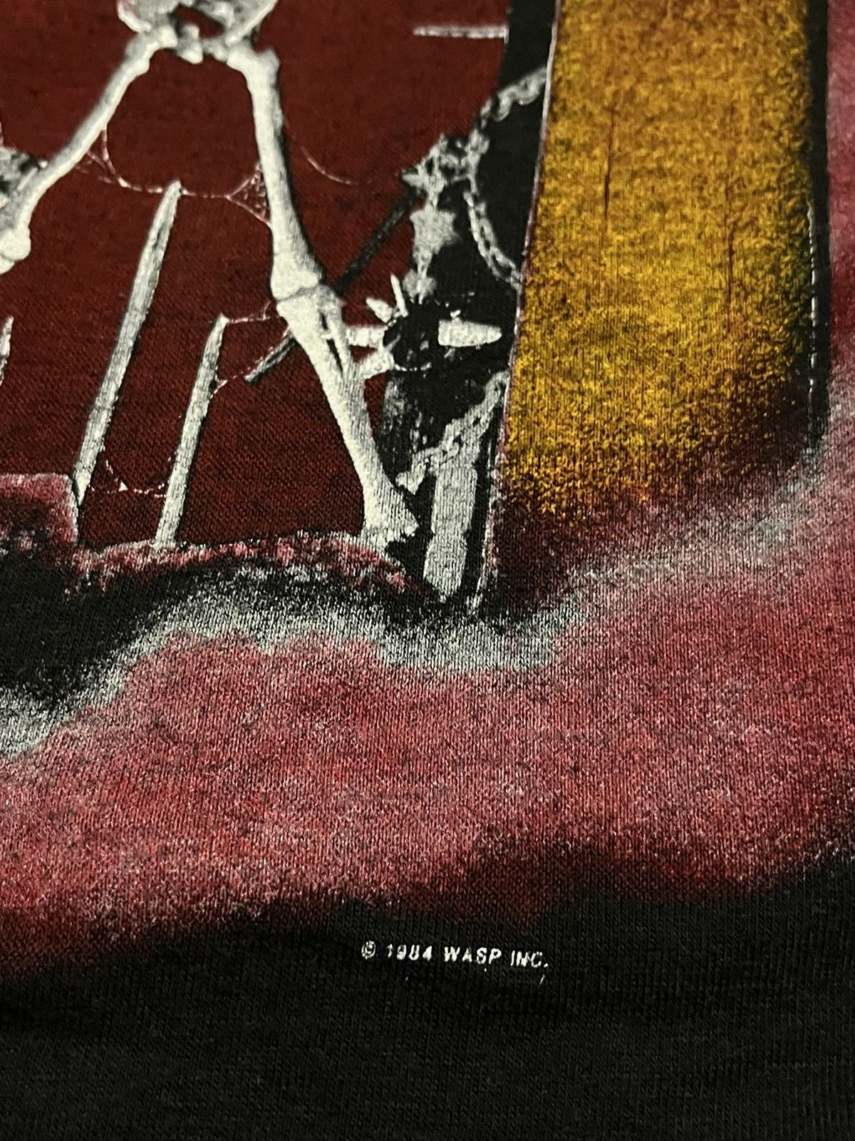 Band Tees × Vintage Vintage 80s Thrashed 1984 WASP Metal Rock Band T-Shirt Black Size US M / EU 48-50 / 2 - 4 Thumbnail