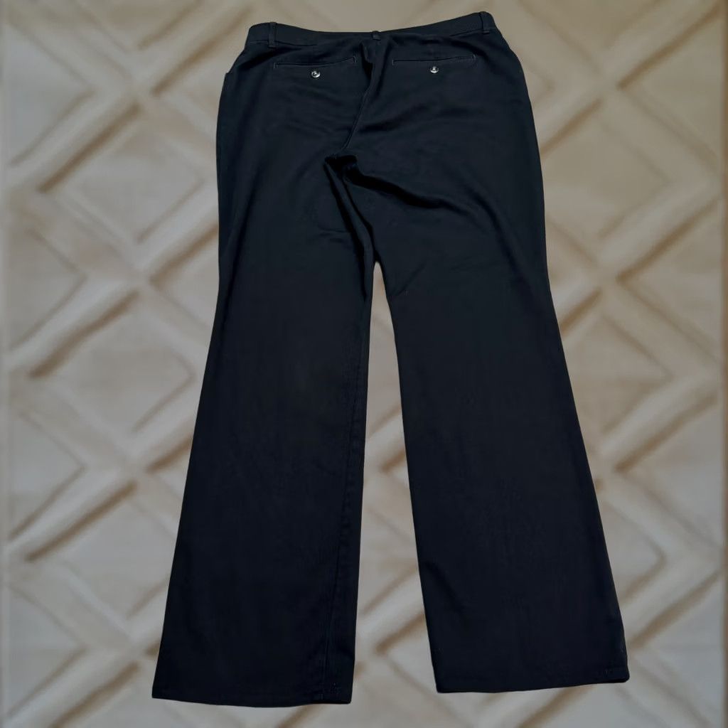 Lee Lee Regular Fit Straight Leg Pants Womens 14 Tall Black Mid Rise Cotton Polyester Spandex Chino/Twill Size 36" / US 14 / IT 50 - 1 Thumbnail