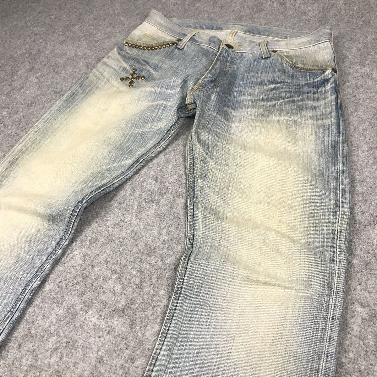 Japanese Brand × Lee FLARE JEANS⚡️LEE LIGHT WASH BLUE FADED DENIM PANTS Size US 30 / EU 46 - 3 Thumbnail