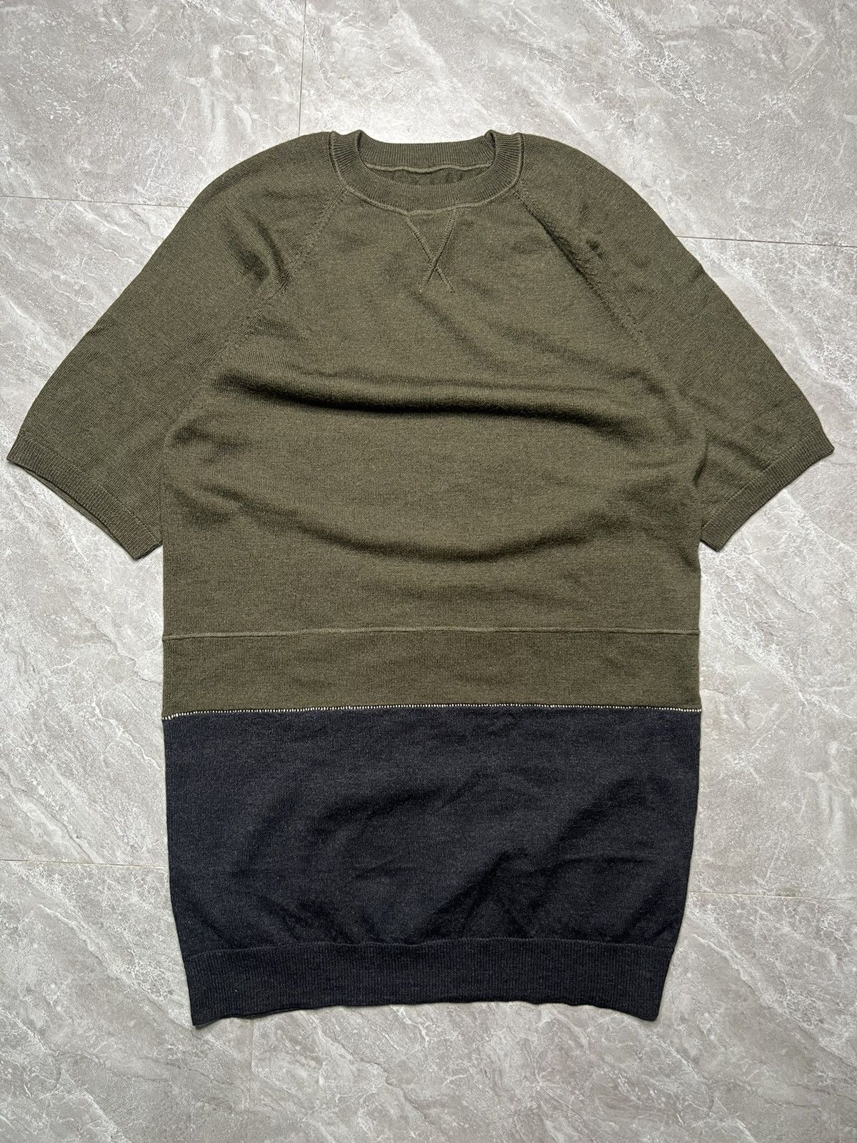 Maison Margiela MM6 2 Tone Reconstructed Knit sweater Dress Size XS / US 0-2 / IT 36-38 - 1 Thumbnail