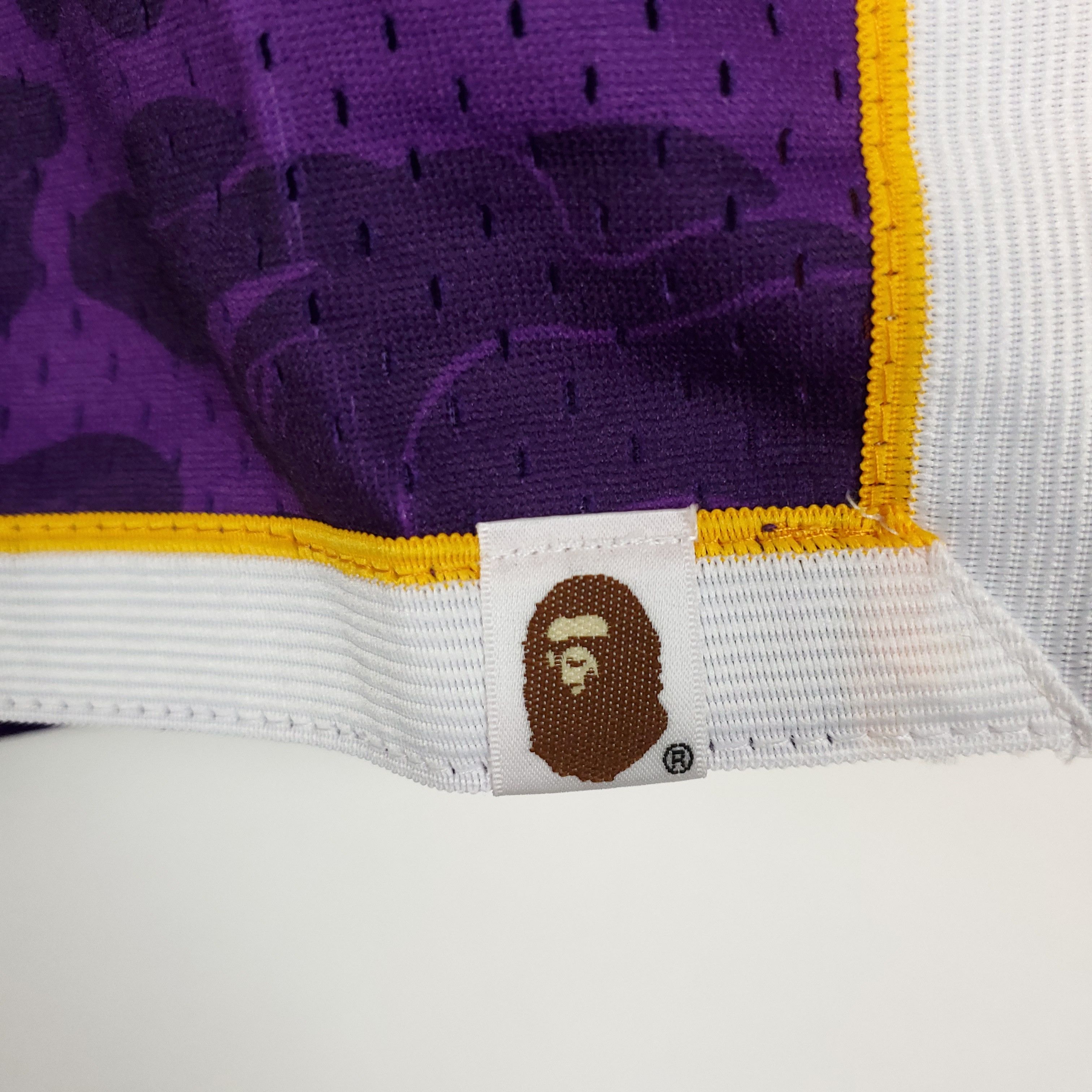 Bape × Mitchell & Ness Bape x Mitchell & Ness Lakers Shorts Size US 30 / EU 46 - 2 Thumbnail
