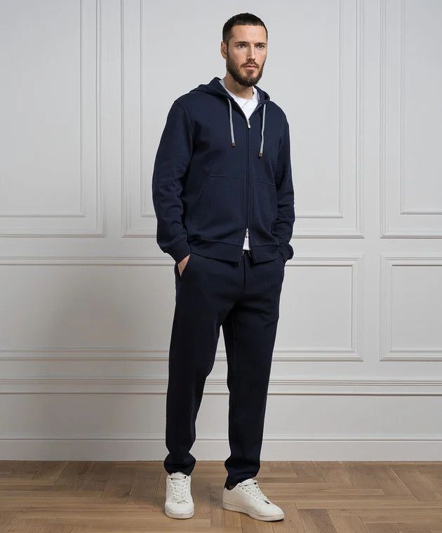 Brunello Cucinelli o1y0526 Jogger & Sweatpant in Midnight Blue Size US 38 / EU 54 - 5 Thumbnail