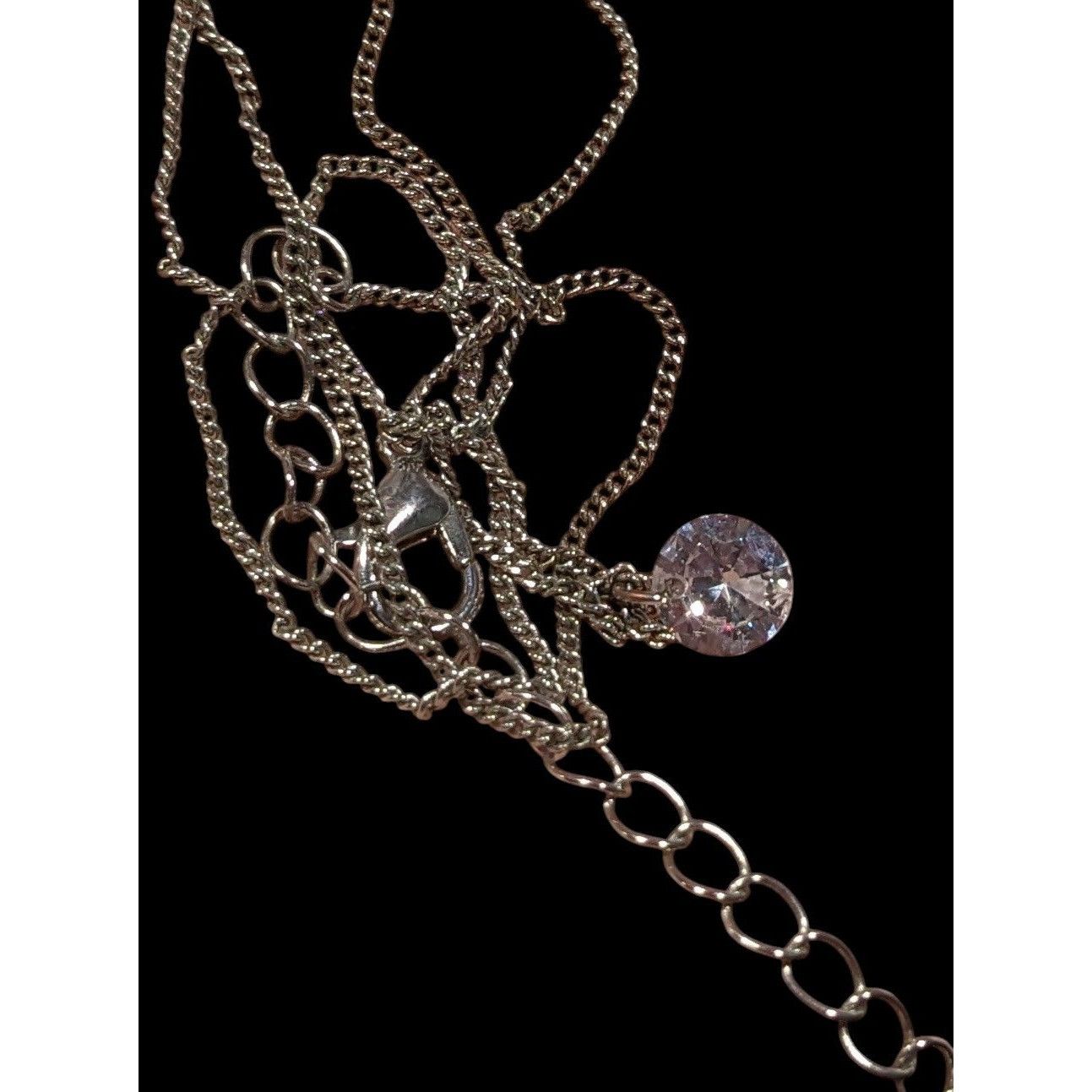 Other Minimalist Dainty Circular Cubic Zirconia Pendant On Silver Size ONE SIZE - 8 Thumbnail