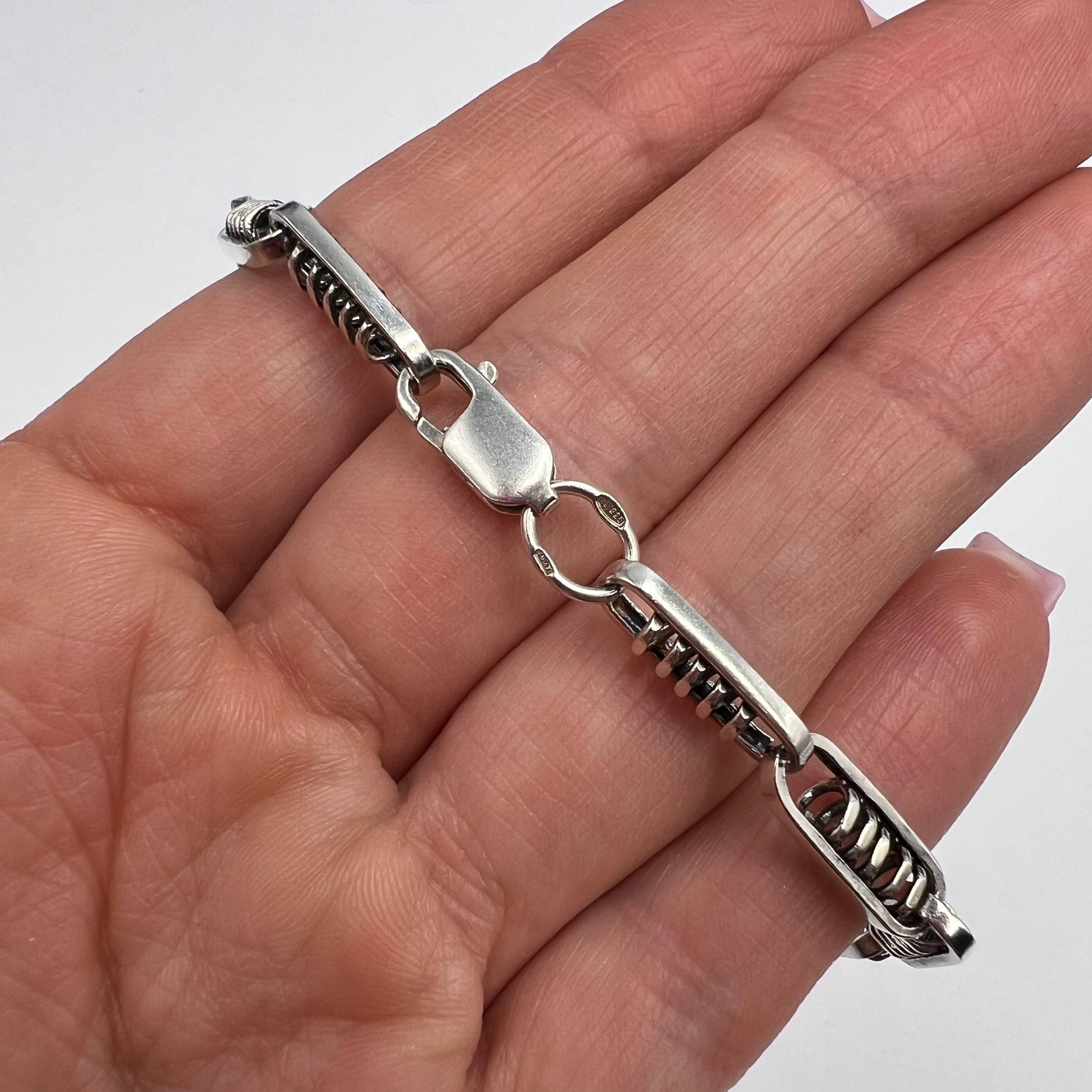 Sterling Silver Vintage Sterling Silver 925 Heavy Chain Unisex Jewelry 65cm Size ONE SIZE - 2 Thumbnail