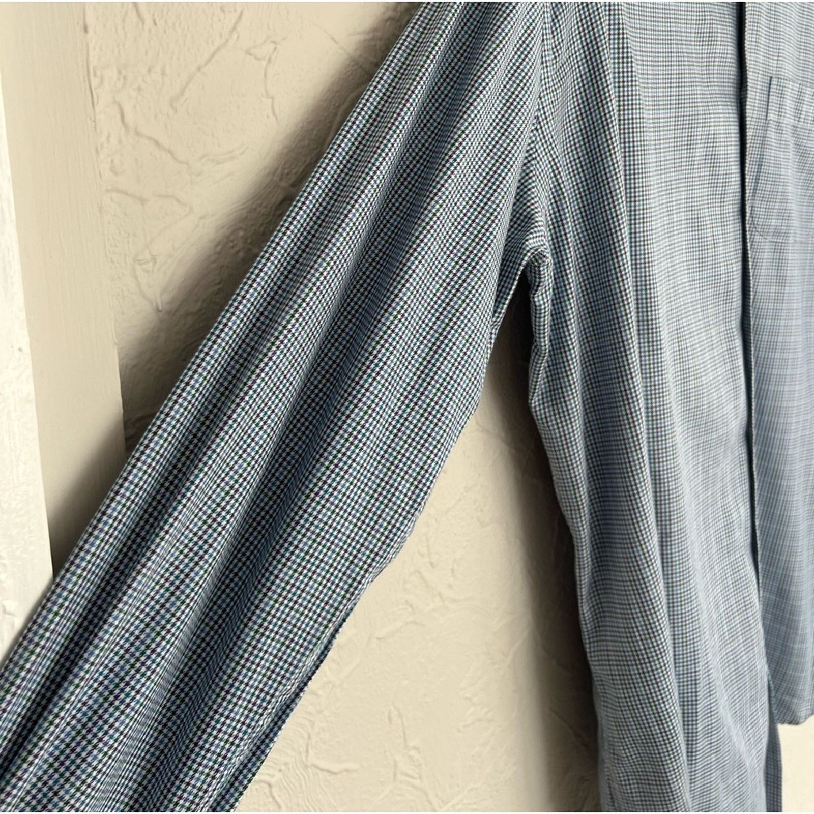 Peter Millar Peter Millar Mini Check Blue Mens Button Down Shirt XL EUC Size US XL / EU 56 / 4 - 8 Thumbnail