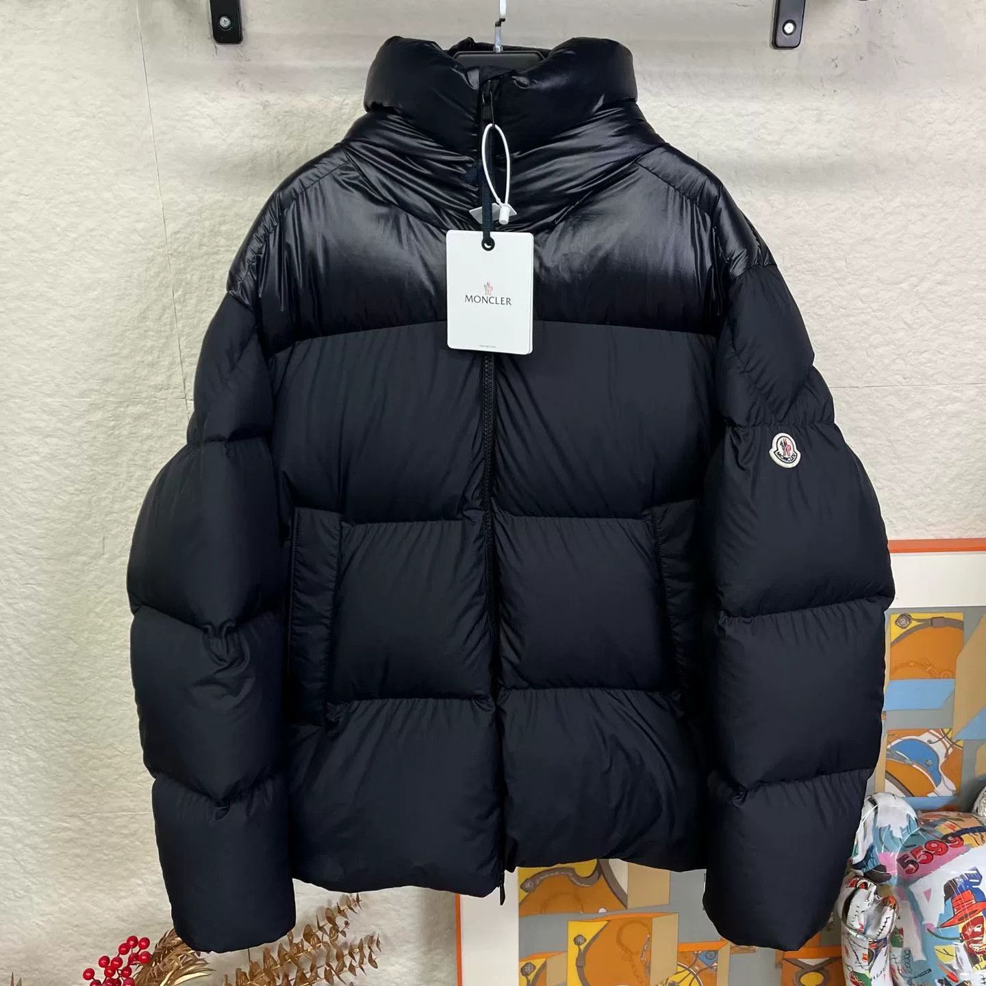 Moncler Moncler Black Shiny Panel Thick Down Jacket Size M / US 6-8 / IT 42-44 - 1 Thumbnail