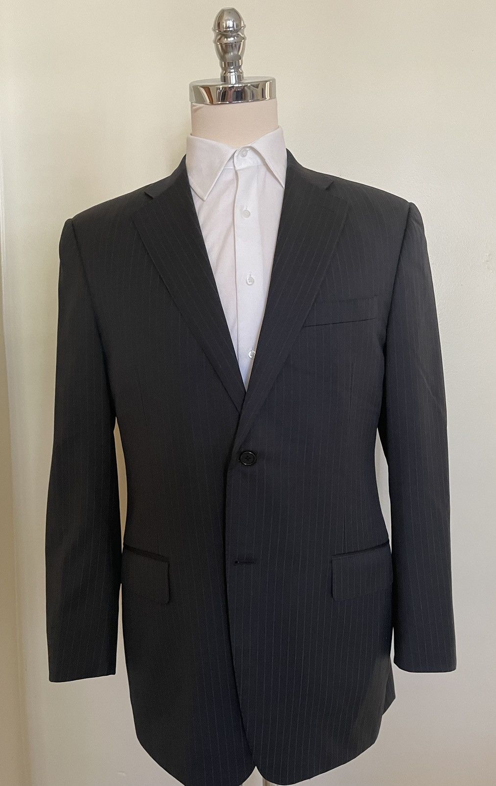 Canali Striped Wool Suit Size 42L - 2 Thumbnail