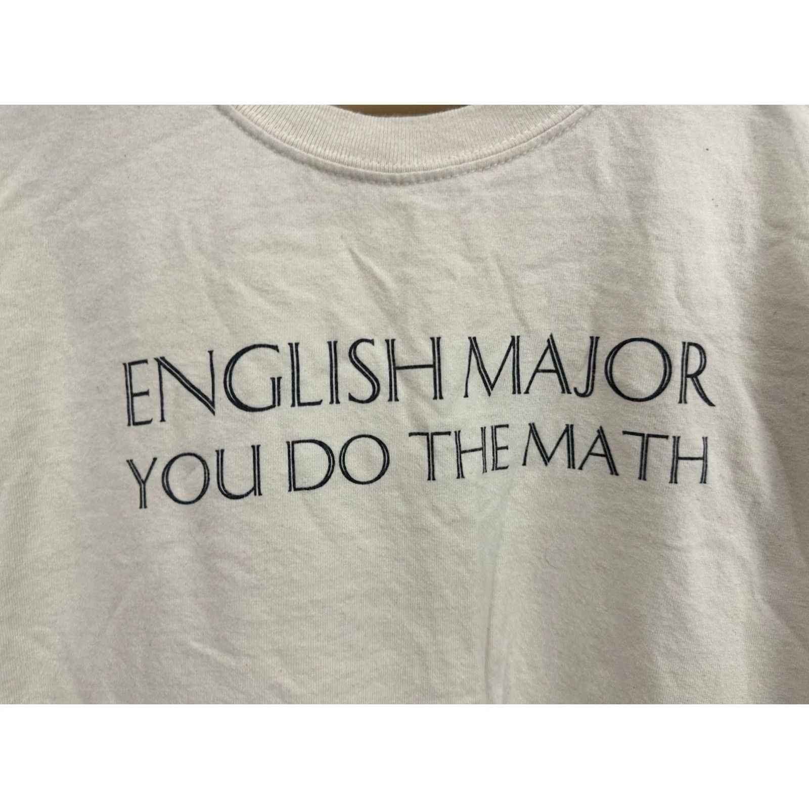Gildan VTG English Major You Do The Math Literature Journalism College Funny T-Shirt L Mens Ivory Gildan Short Sleeve Shirt Size US L / EU 52-54 / 3 - 2 Thumbnail