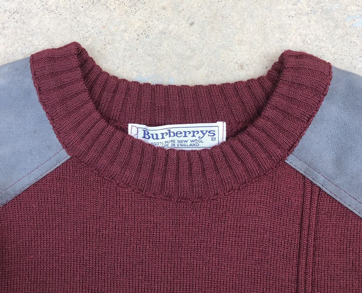 Burberry VTG Burberrys 100% Pure Wool With Burgundy Inserts Leather Size US M / EU 48-50 / 2 - 14 Thumbnail