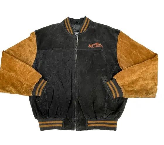Sunset Station Platinum Lucky Leather co Varsity Jacket