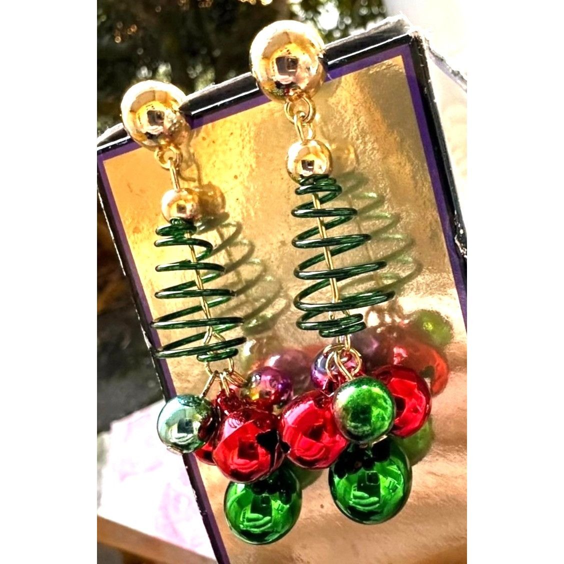 Handmade Christmas Tree Earrings New Handmade Jingle Bells Dangle Pos Size ONE SIZE - 9 Thumbnail