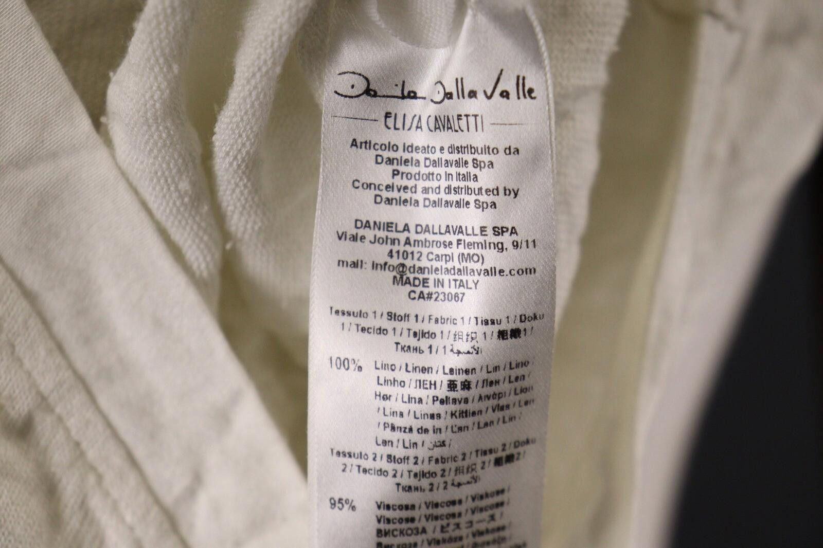 Designer Elisa Cavaletti Blu Sono Italiano Linen Tunic Shirt Size XS Size XS / US 0-2 / IT 36-38 - 11 Thumbnail