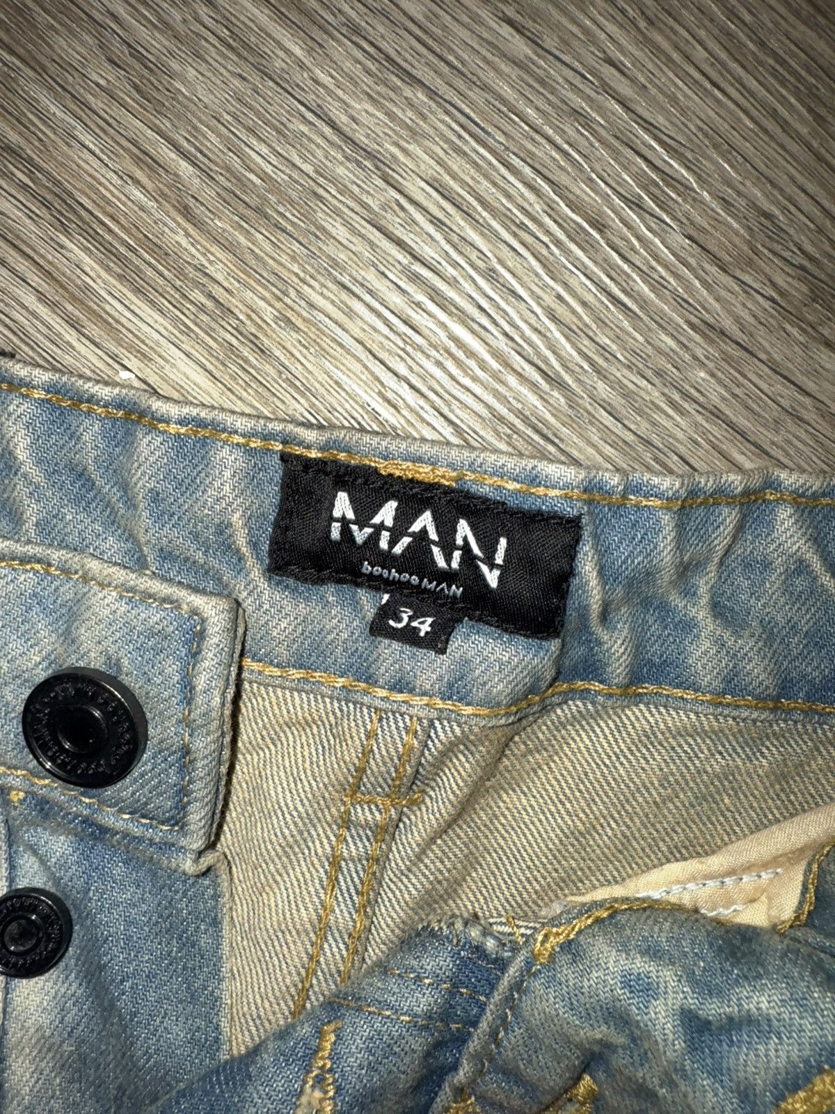 Boohoo Boohoo Man Patchwork Jeans Size US 34 / EU 50 - 2 Thumbnail
