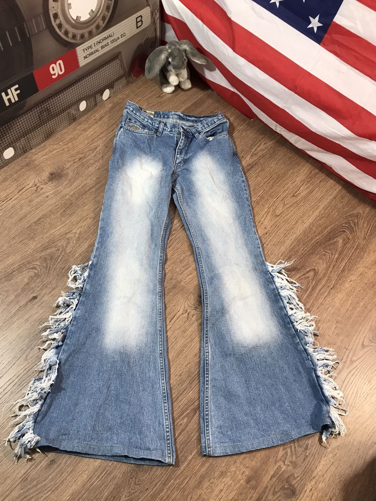 Vintage Vintage Big Flare Denim Pants Jeans Size 29" - 1 Thumbnail