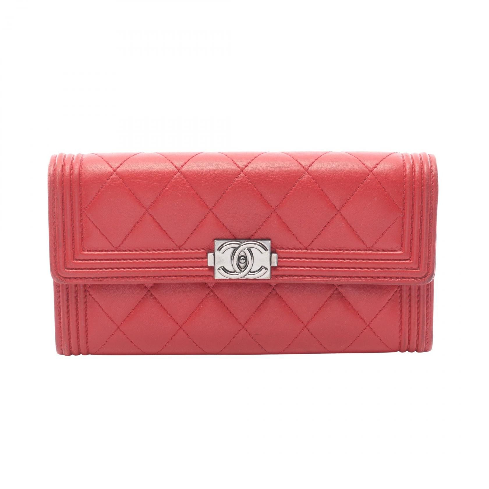 Chanel Chanel CHANEL Boy Chanel Lambskin Long Wallet Leather Long Wallet A80286 DUTY FREE for USA Size ONE SIZE - 1 Thumbnail