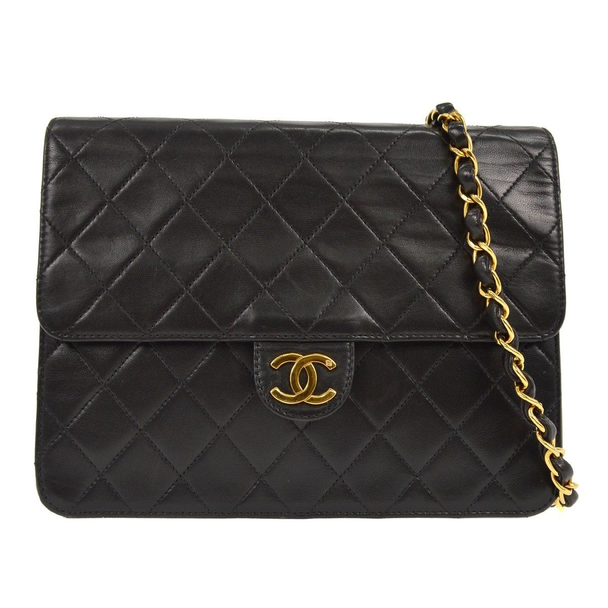 Chanel Chanel Vintage Clutch with Chain Quilted Leather Size ONE SIZE - 1 Thumbnail