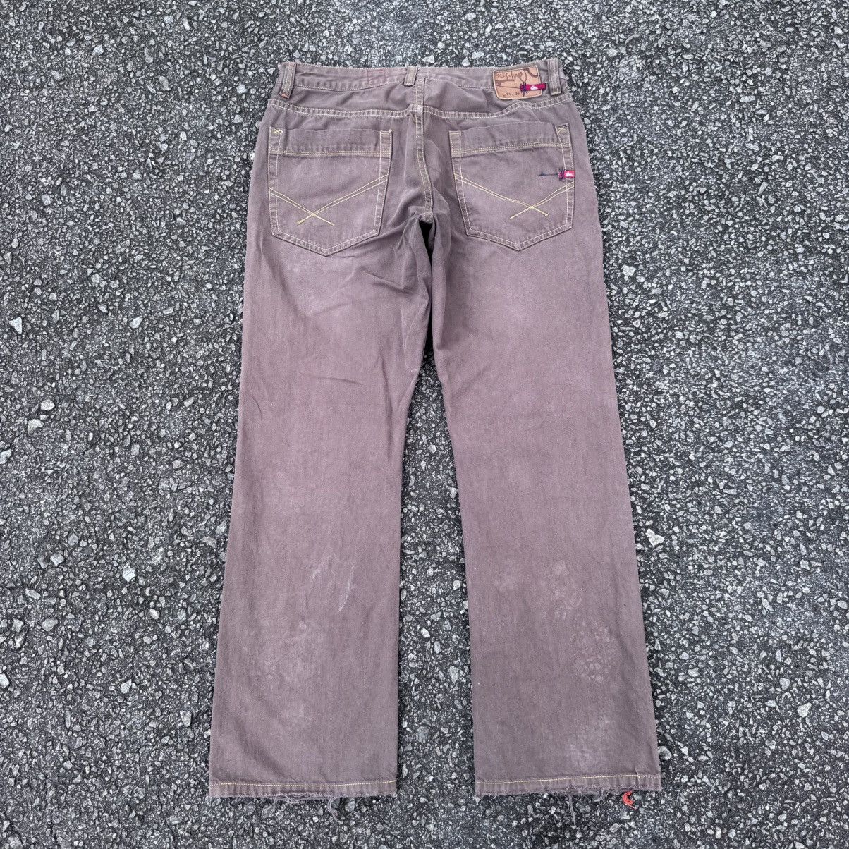 Quiksilver Vintage 90s Quiksilver Distressed Denim Jeans Brown Size US 34 / EU 50 - 1 Thumbnail