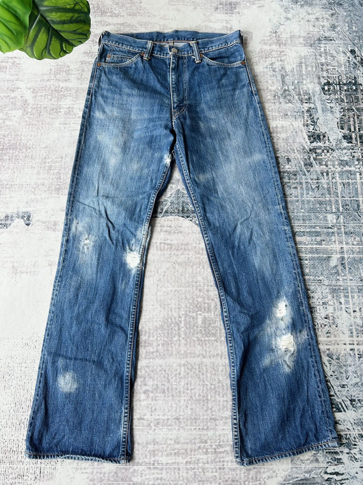 image of Vintage Evisu Distressed Jeans in Denim, Men's (Size 30)