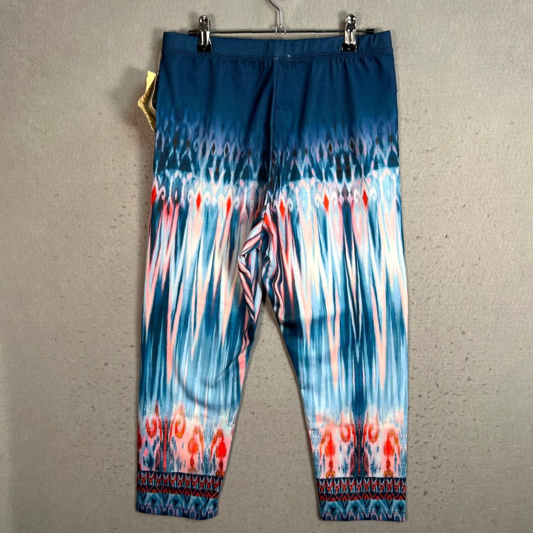 Vintage VINTAGE One World Womens Cropped Leggings Size M Blue Stretchy NEW! Size 32" / US 10 / IT 46 - 2 Thumbnail