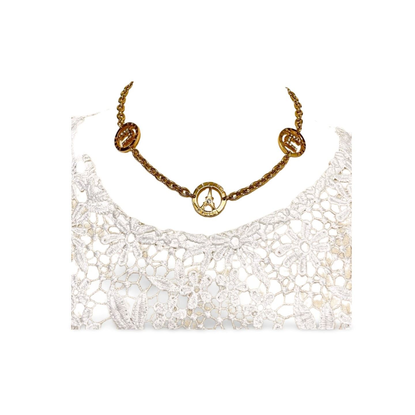 Celine Vintage CELINE golden Eiffel tower, Triomphe charm necklace Size ONE SIZE - 6 Thumbnail