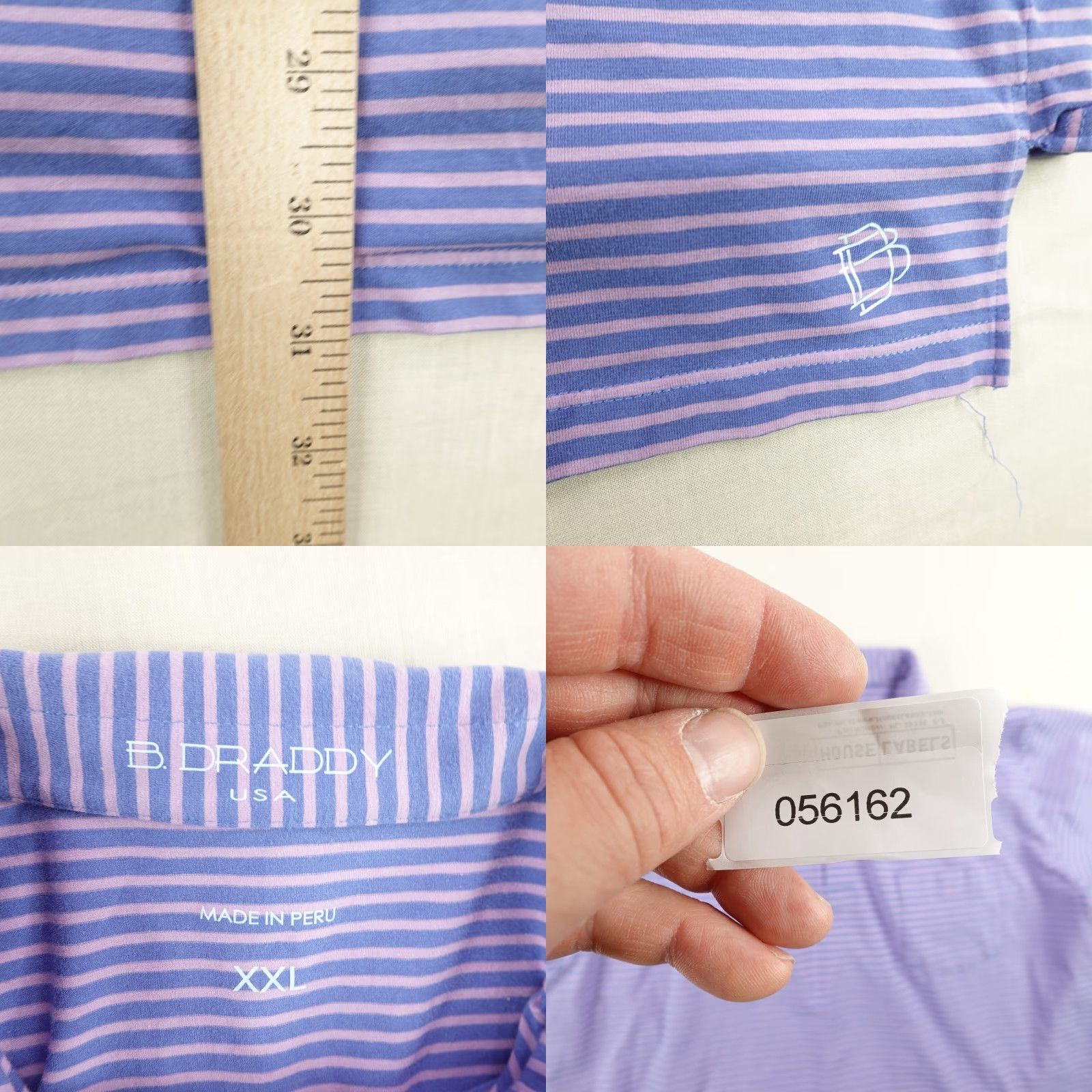 Vintage B Draddy Polo Shirt Mens 2XL Blue Pink 2022 Senators Classic Performance Golf Size US XXL / EU 58 / 5 - 8 Thumbnail