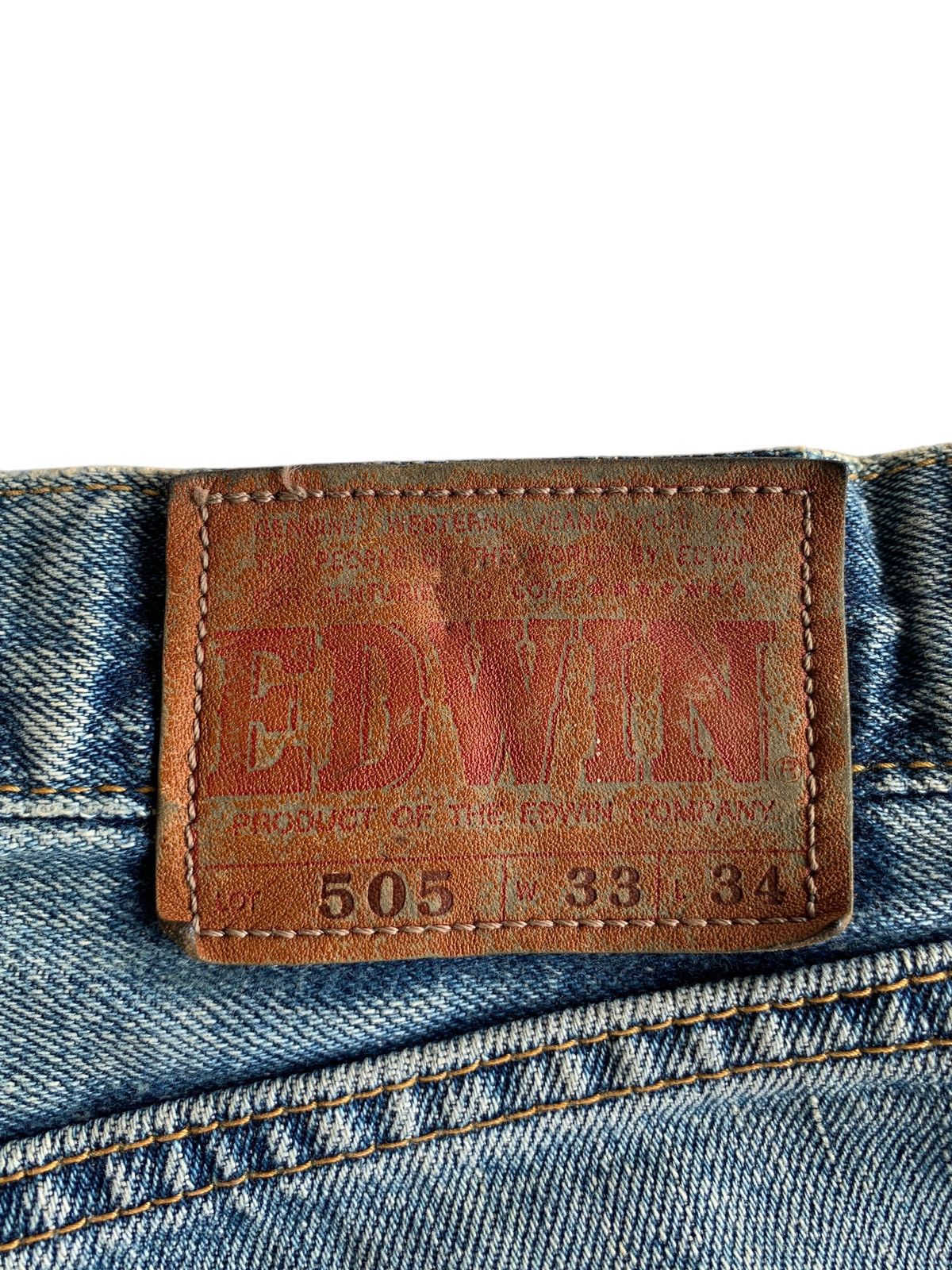 Kapital VINTAGE EDWIN 505 BAGGY SELVEDGE FADED DISTRESSED DENIM Size US 33 - 10 Thumbnail