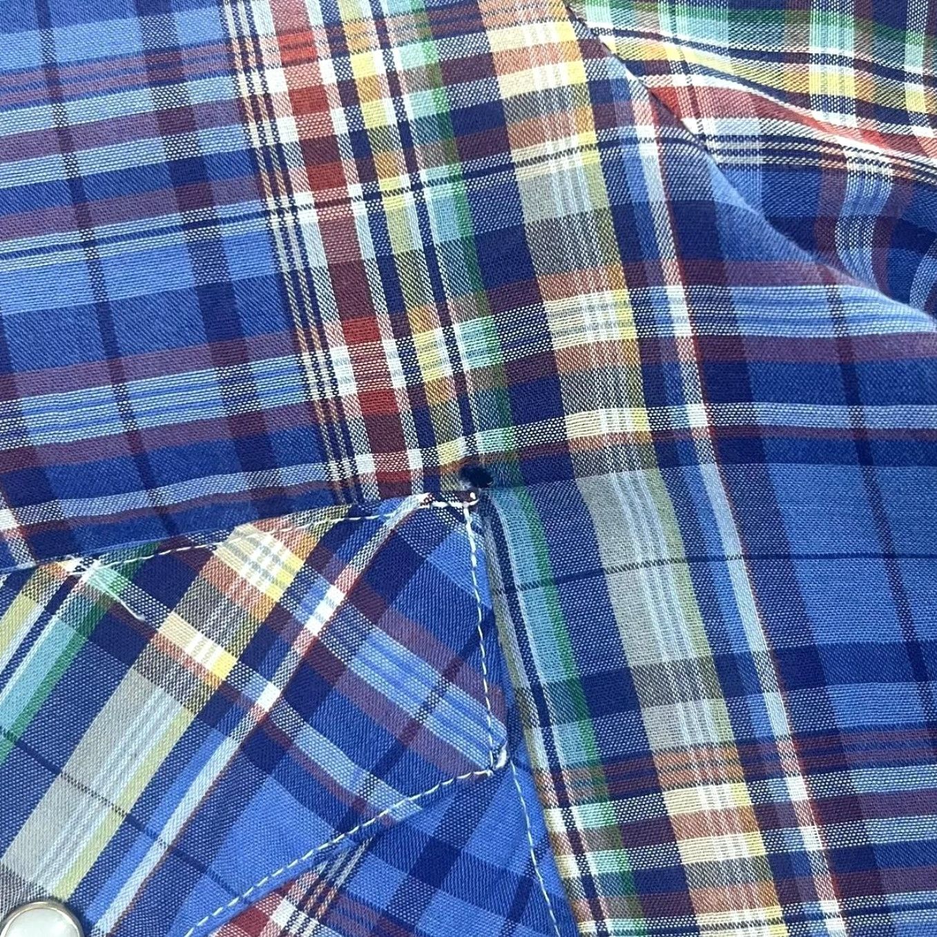 Vintage VINTAGE Dale's Made In USA Cowboy Western Plaid Check Pearl Snap Popper Shirt Medium Men Blue/Turquoise 90s Cohesive Western Theme Mens Size US M / EU 48-50 / 2 - 6 Thumbnail